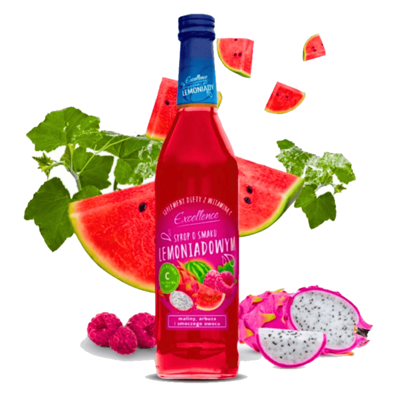 Excellence görögdinnye, málna és sárkánygyümölcs ízü limonádé szörp