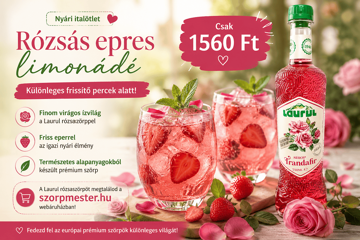 rózsás epres limonádé
