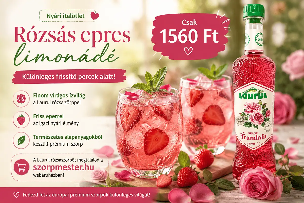 rózsás epres limonádé