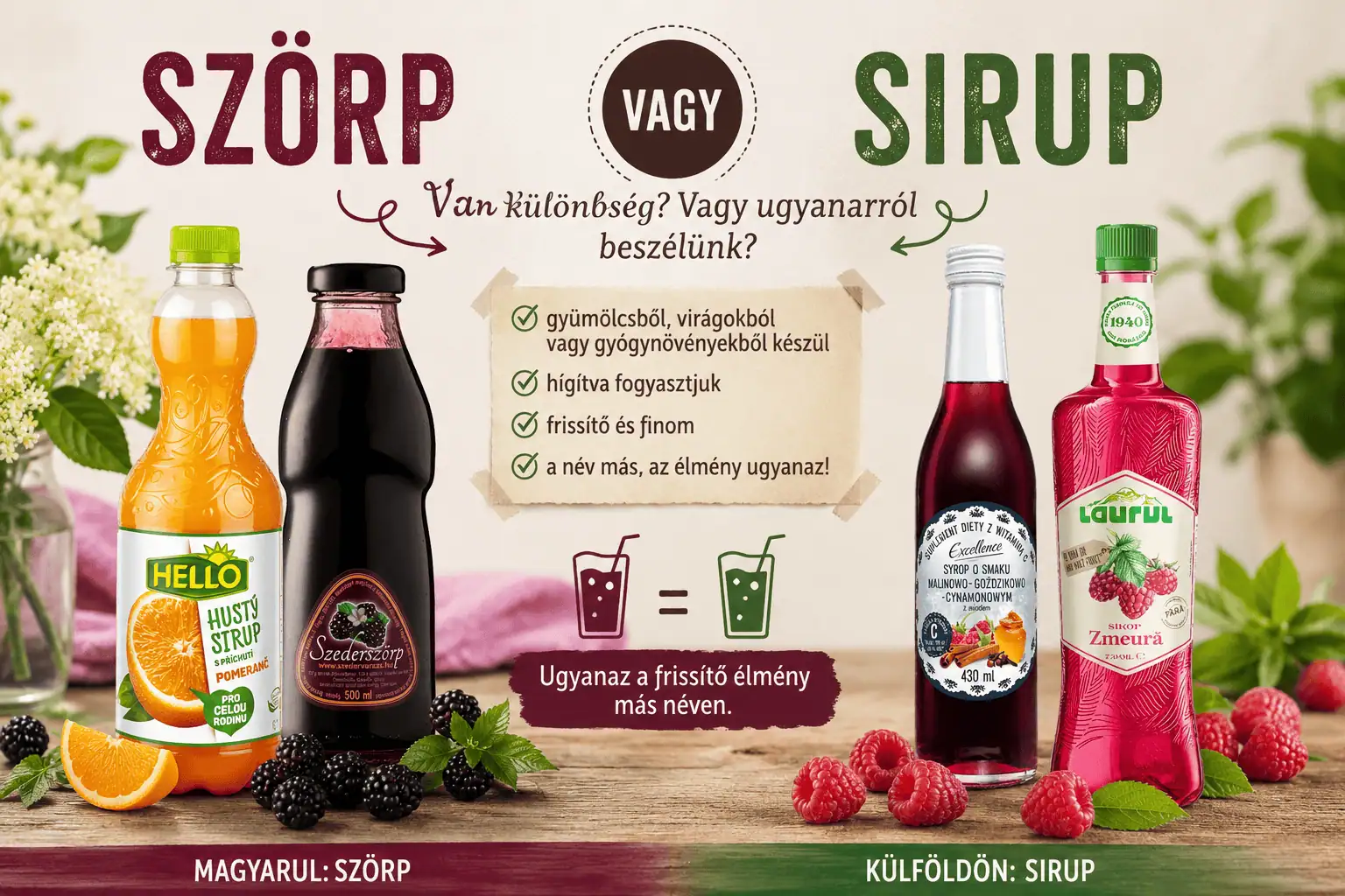 szörp és sirup különbség