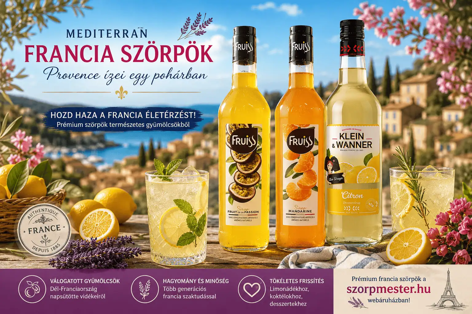 mediterrán francia szörpök
