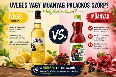 Üveges vagy műanyag palackos szörp