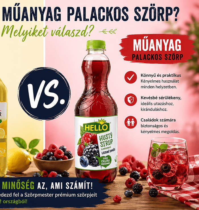 Üveges vagy műanyag palackos szörp