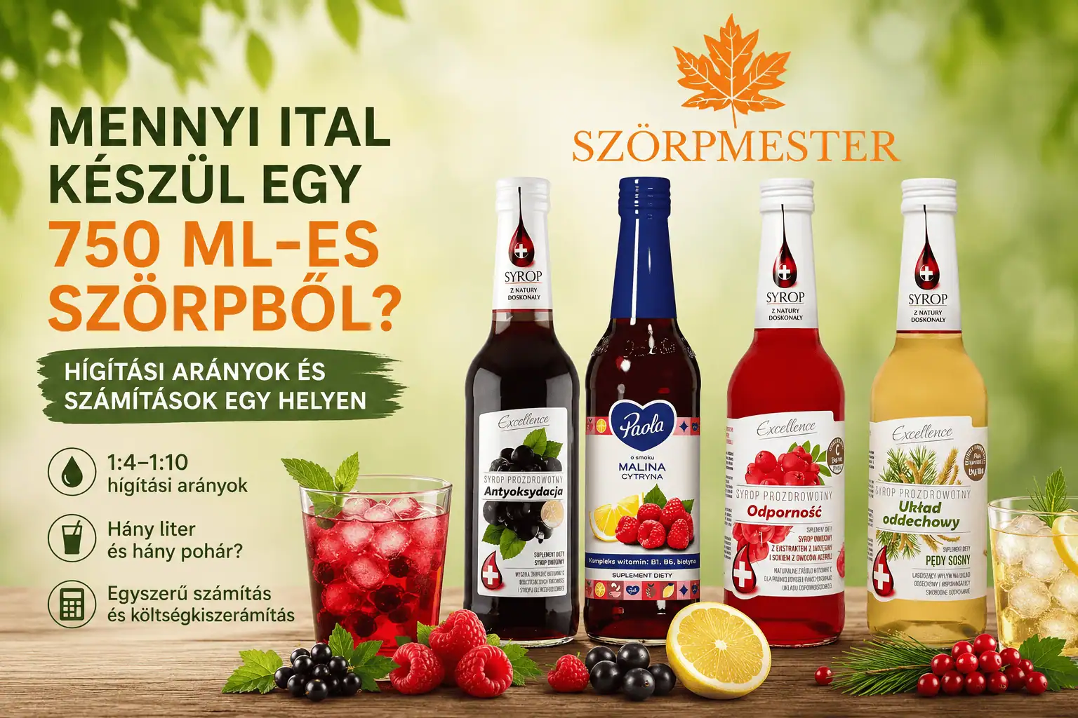 750 ml-es szörpből
